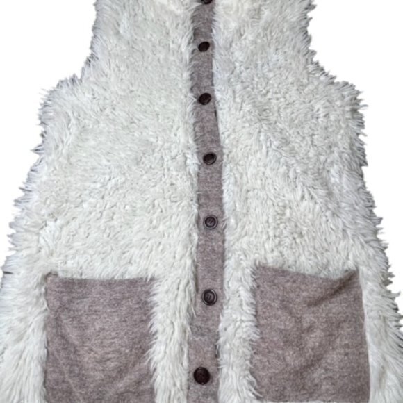 SALE!! 2 for $15 Shag Wool Cotton Blend Sleeveless Jacket‎ Button Up Pockets SM - Picture 3 of 10